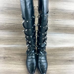 Pointed Boots Knight Punk Metal Buckle Willow Nail