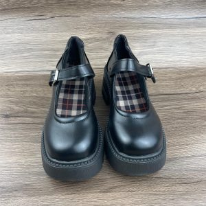 Mary Jane Leather Boots Handmade Vintage Shoes Women’s